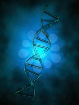 DNA chain in blue light