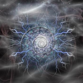 Time spiral with powerful electric charges
