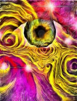 Warped Eye Colorful Pattern