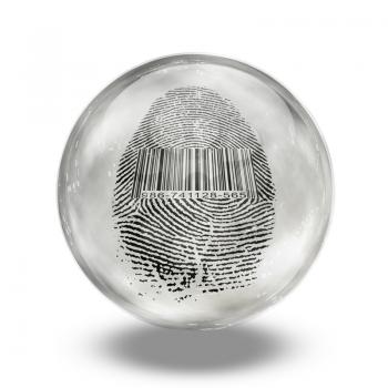 Barcode Fingerprint Enclosed in Glass