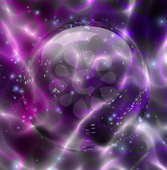 Crystal Ball in purple swirling lights