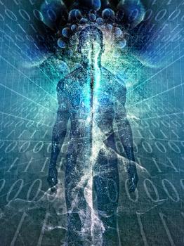 Human soul or energy and binary code