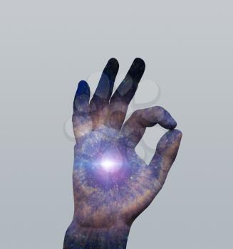 Stars OK hand sign. 3D rendering