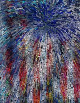 Abstract painting. US national colors. 3D rendering