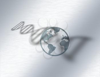 World genetic DNA. 3D rendering.