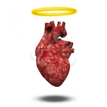 Angellic or innocent heart. 3D rendering