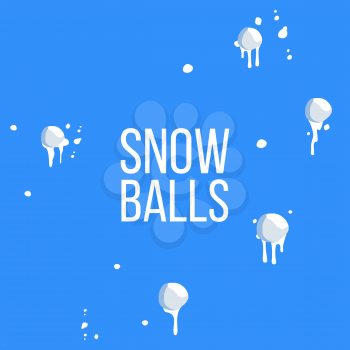 Having Snowballs From Crowd Vector. Isolated Illustration