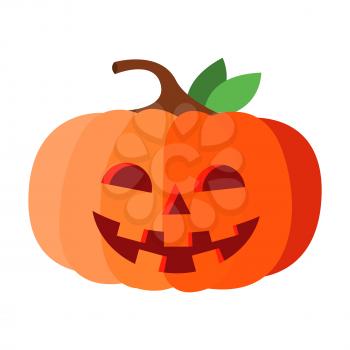 Halloween Pumpkin Vector. Happy Face. Cartoon Illustration