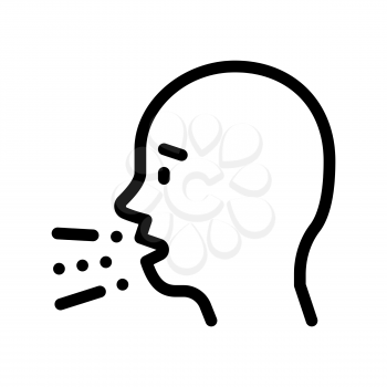 Character Man Sneezing Coughing Vector Sign Icon Thin Line. Male Head Bacterium Sneezing Linear Pictogram. Microbe Type Infection Biology Microorganism Contour Monochrome Illustration