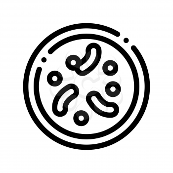 Illness Disease Bacteria Vector Thin Line Icon. Unhealthy Bacteria Parasite In Flask Linear Pictogram. Chemical Microbe Type Infection Microorganism Bacteriology Contour Monochrome Illustration