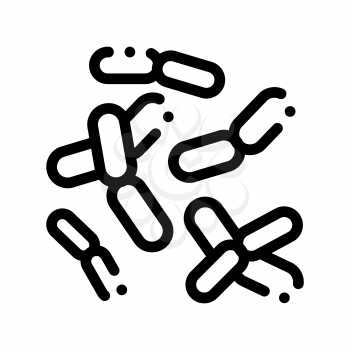 Biology Micro Bacteria Vector Sign Thin Line Icon. Unhealthy Organism Bacteria Pandemic Linear Pictogram. Chemical Microbe Type Infection Microorganism Bacteriology Contour Monochrome Illustration