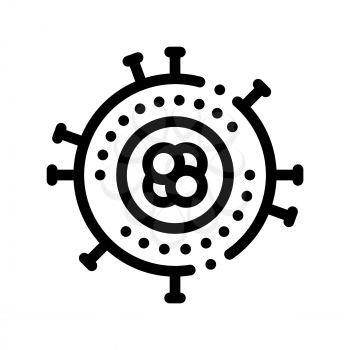 Unhealthy Pathogen Element Vector Thin Line Icon. Pathogen Bacteria And Virus Germ Linear Pictogram. Chemical Medical Microbe Type Infection Microorganism Contour Monochrome Illustration