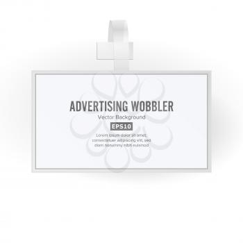 Plastic Advertising Wobbler Vector. Price Tag Template