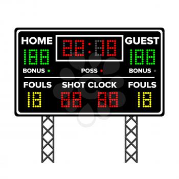 American Football Scoreboard. Time, Guest, Home. Electronic Wireless Scoreboard Timer Vector