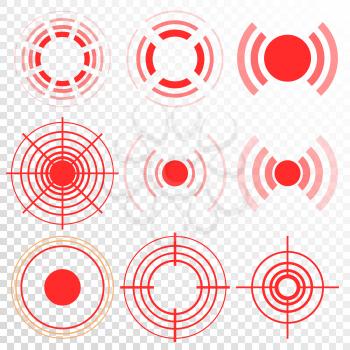 Pain Icon Vector. Red Rings. Pain Circle. Isolated Illustration