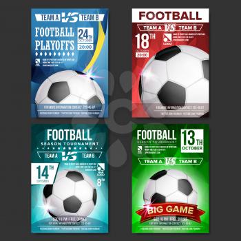 Soccer Poster Vector. Design For Sport Bar Promotion. Football Ball. Modern Tournament. Soccer League Flyer Template. Game Illustration