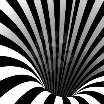 Spiral Vortex Vector. Illusion. Spiral Twisted Vortex Tunnel Shape. Motion Dynamic Effect. Swirl Hypnosis Fallacy Geometric Magic Illustration