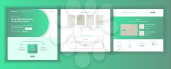 Website Template Vector. Page Business Background. Landing Web Page. Web Design And Development. Cash Contract. Business Success. Money Planning. Illustration