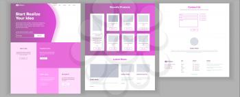 Main Web Page Design Vector. Website Business Graphic. Landing Template. Future Energy Project. Increase Experience. Credit Customer. Introduction Team. Illustration