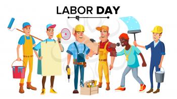 Labor Day Vector. People Occupation Difference. Modern Jobs. Isolated Cartoon Illustration