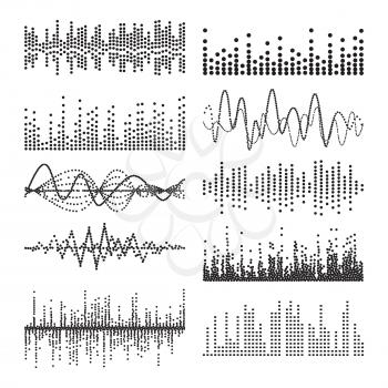 Music Sound Waves Vector. Classic Sound Wave From Equalizer. Audio Technology, Musical Pulse. Illustration