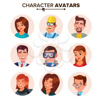 People Avatars Collection Vector. Default Characters Avatar Placeholder. Cartoon Flat Isolated Illustration