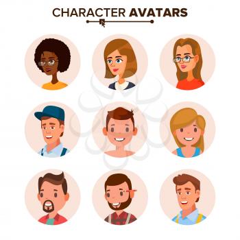 People Avatars Collection Vector. Default Characters Avatar. Cartoon Web Isolated Illustration