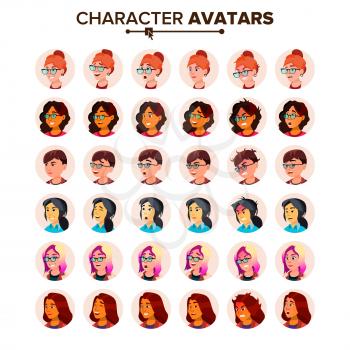 Avatar Icon Woman Vector. Comic Emotions. Flat Handsome Manager. Cartoon Character Illustration