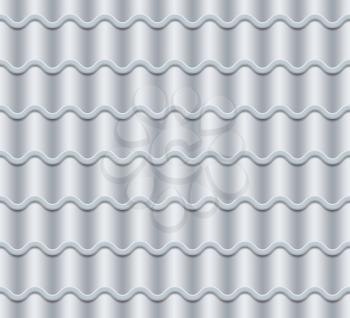 Corrugated Tile Vector. Element Of Roof. Seamless Pattern. Ceramic Tiles. Fragment Of Roof Illustration.