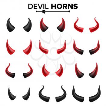 Devil Horns Vector. Demon Or Satan Horns Symbol, Sign, Icon. Isolated