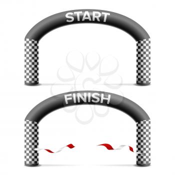 Inflatable Arch Isolated Vector. Archway, Suitable For Sport Event. Marathon Racing Concept. Isolated Illustration