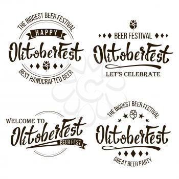 Oktoberfest Beer Festival Vector. Celebration Retro Typography Design. Print Template Good For Poster Or Flyer. Isolated On White