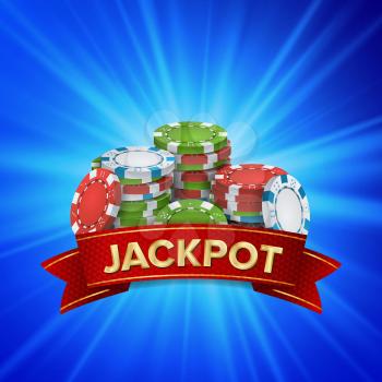 Jackpot Big Win Sign Vector Background. Design For Online Casino, Poker, Roulette, Slot Machines, Playing Cards