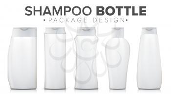 Shampoo Packaging Isolated Vector. Blank Realistic Bottle. Product For Care Health. Isolated Illustration