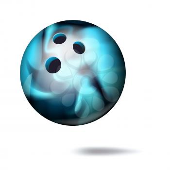 Realistic Bowling Ball Vector. Classic Round Ball. Sport Game Symbol. Illustration
