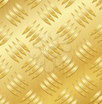 Corrugated Seamless Background. Good For Web Design. Realistic Corrugated Gold Plate Illustration