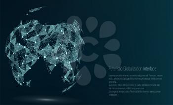 World Map Point. Asia. Vector Illustration. Composition, Representing The Global Network Connection, International Meaning. Futuristic Digital Earth