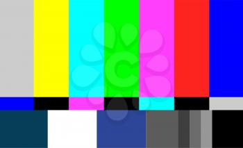 No Signal TV Test Pattern Vector. Television Colored Bars Signal. Introduction And The End Of The TV Programming. SMPTE Color Bars