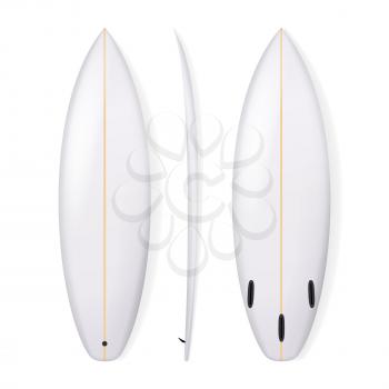 Realistic Surfboard Vector. Blank Of Surfing Board Isolated On White