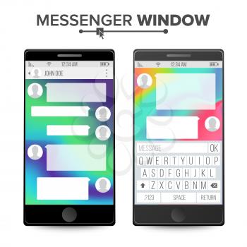 Cell Phone Chat. Chatting And Messaging Concept. Chat Boxes. Text Bubbles And User Interface. Vector Illustration