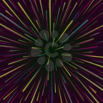 Space Vortex Vector. Abstract Background With Star Warp Or Hyperspace.