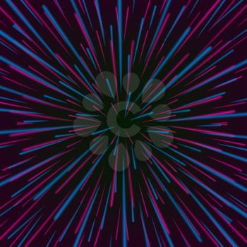 Space Vortex Vector. Abstract Background With Star Warp Or Hyperspace.