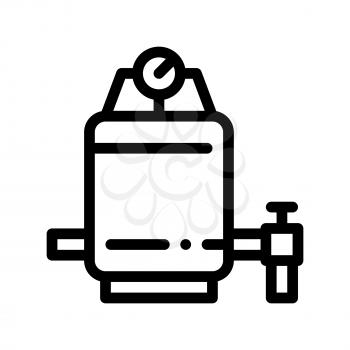 Water Filtering Treatment Device Vector Sign Icon Thin Line. Healthy Water Treatment Linear Pictogram. Recycling Environmental Ecosystem Plumbing Industry Monochrome Contour Illustration