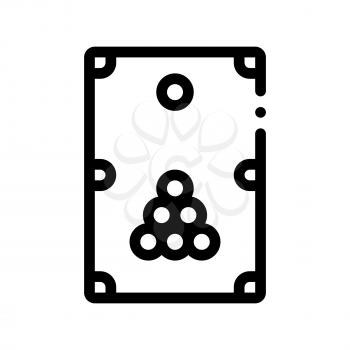 Interactive Game Billiard Vector Thin Line Icon. Balls And Billiard-cue Cue Children Playing Gaming Items Figure Pieces Linear Pictogram. Joyful Things Monochrome Contour Illustration
