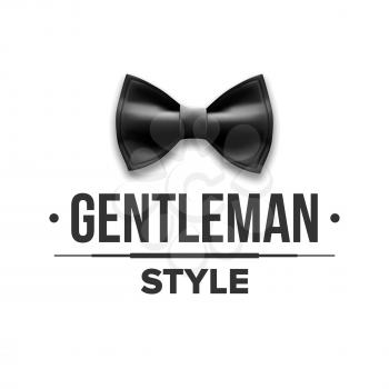 Gentleman Label Vector. Design. Victorian Fashion. Bow Tie Illustration