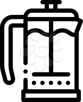 coffee glass pot icon vector. coffee glass pot sign. isolated contour symbol illustration