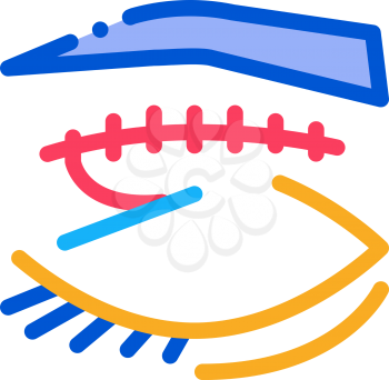 eyelid surgery stitching icon vector. eyelid surgery stitching sign. color symbol illustration