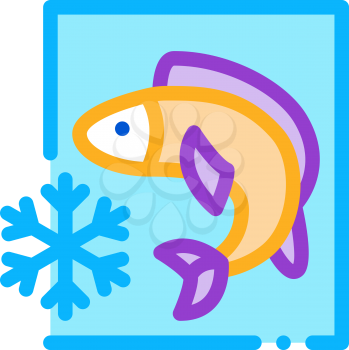 frozen fish icon vector. frozen fish sign. color symbol illustration