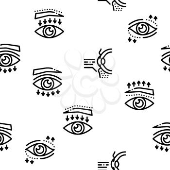Eyelid Surgery Healthy Seamless Pattern Vector Thin Line. Illustrations