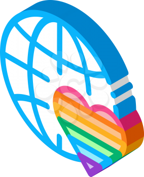 lgbt world free love icon vector. isometric lgbt world free love sign. color isolated symbol illustration